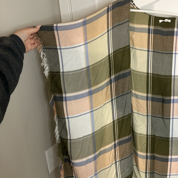 Plaid Open Front Kimono L/XL - Picture 4 of 5
